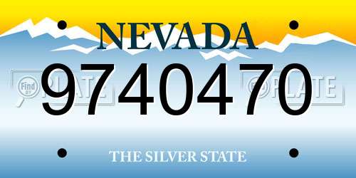 9740470 Nevada License Plate