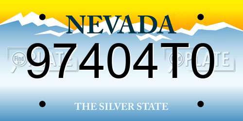 97404T0 Nevada License Plate