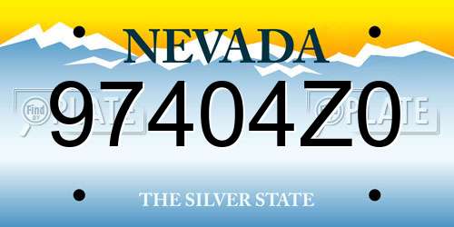 97404Z0 Nevada License Plate