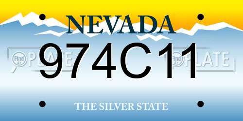 974C11 Nevada License Plate