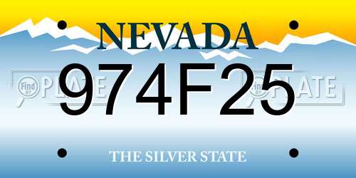 974F25 Nevada License Plate