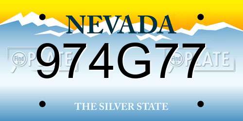 974G77 Nevada License Plate