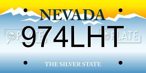 974LHT Nevada License Plate
