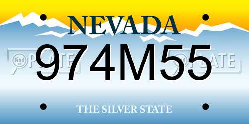 974M55 Nevada License Plate