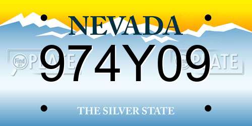 974Y09 Nevada License Plate