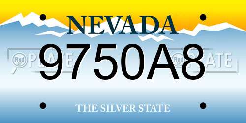 9750A8 Nevada License Plate