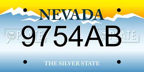 9754AB Nevada License Plate