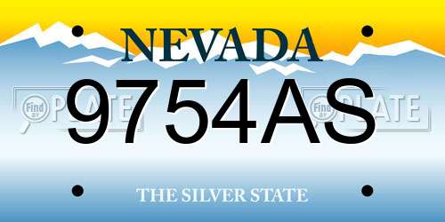 9754AS Nevada License Plate