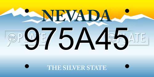 975A45 Nevada License Plate