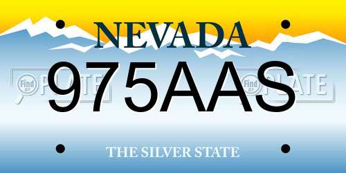 975AAS Nevada License Plate