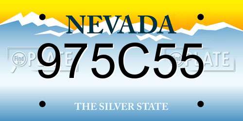 975C55 Nevada License Plate