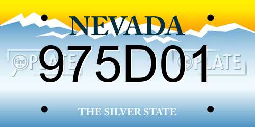 975D01 Nevada License Plate