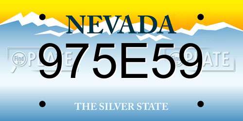 975E59 Nevada License Plate