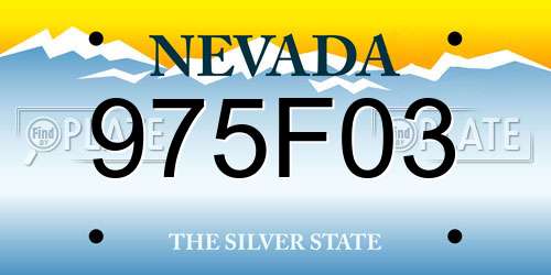 975F03 Nevada License Plate