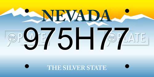 975H77 Nevada License Plate