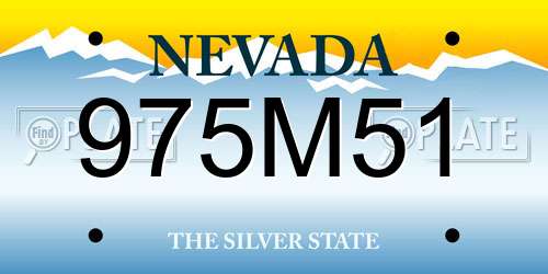 975M51 Nevada License Plate
