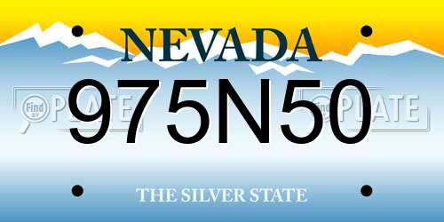 975N50 Nevada License Plate