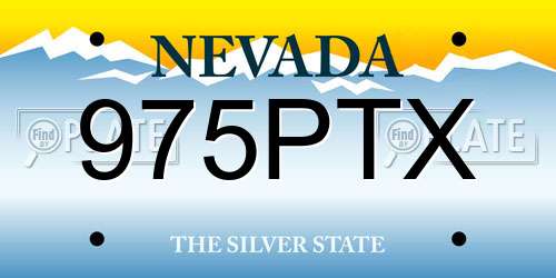 975PTX Nevada License Plate