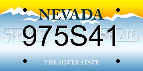 975S41 Nevada License Plate