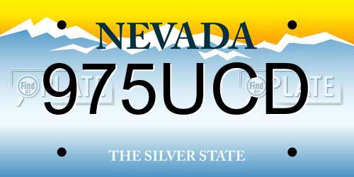 975UCD Nevada License Plate
