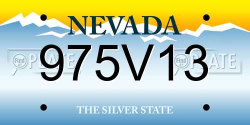 975V13 Nevada License Plate