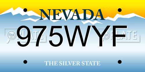 975WYF Nevada License Plate