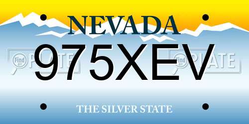 975XEV Nevada License Plate