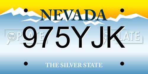 975YJK Nevada License Plate