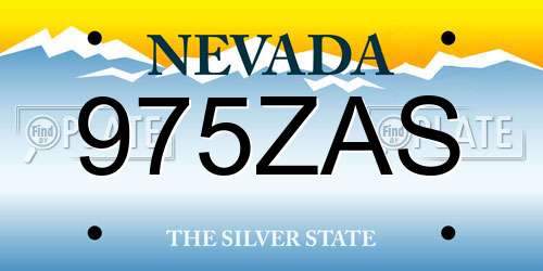 975ZAS Nevada License Plate
