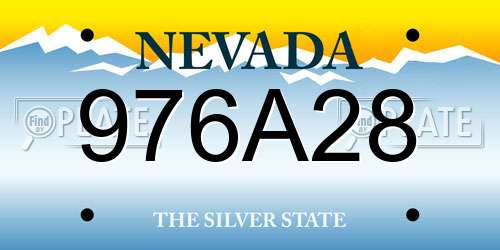 976A28 Nevada License Plate