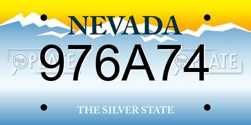 976A74 Nevada License Plate
