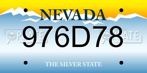 976D78 Nevada License Plate