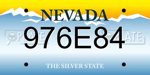 976E84 Nevada License Plate