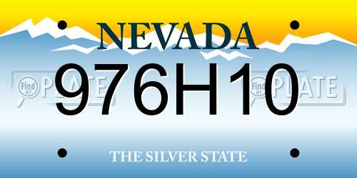 976H10 Nevada License Plate