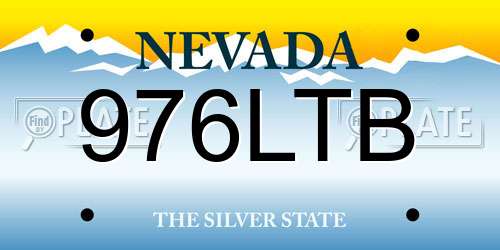 976LTB Nevada License Plate