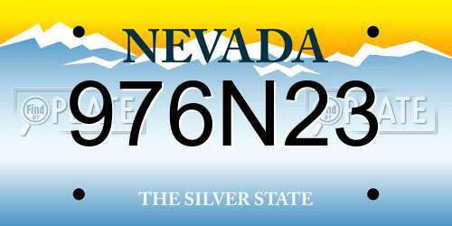 976N23 Nevada License Plate