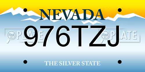 976TZJ Nevada License Plate