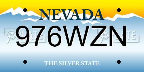 976WZN Nevada License Plate