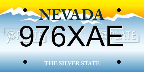 976XAE Nevada License Plate