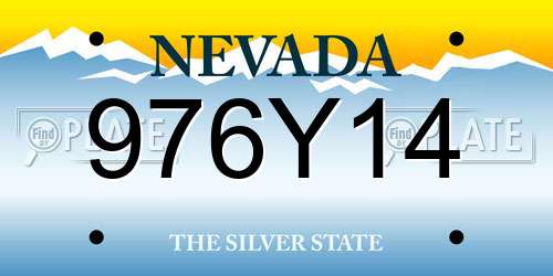 976Y14 Nevada License Plate