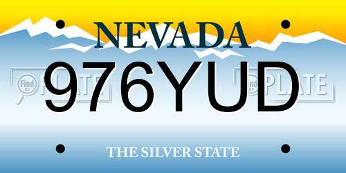 976YUD Nevada License Plate