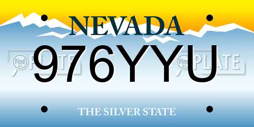 976YYU Nevada License Plate