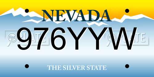 976YYW Nevada License Plate