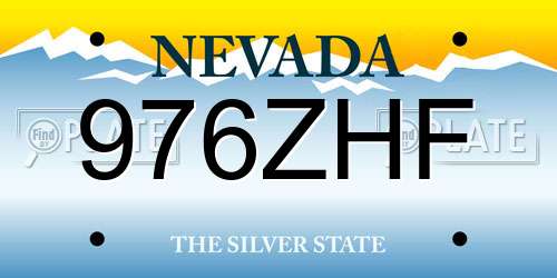 976ZHF Nevada License Plate
