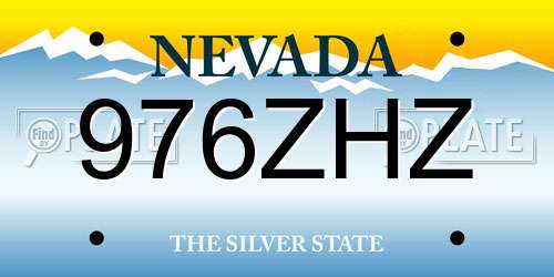 976ZHZ Nevada License Plate