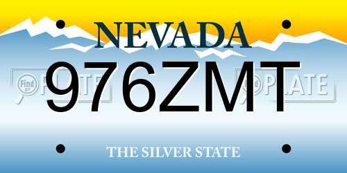 976ZMT Nevada License Plate