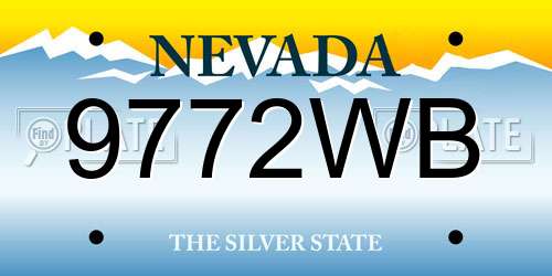 9772WB Nevada License Plate