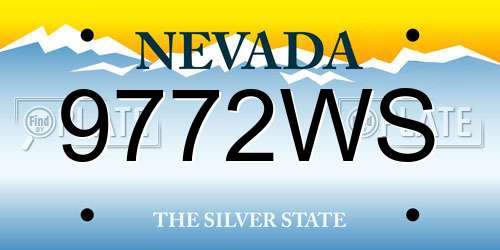 9772WS Nevada License Plate