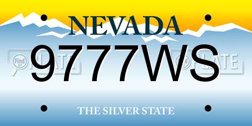 9777WS Nevada License Plate
