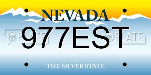 977EST Nevada License Plate
